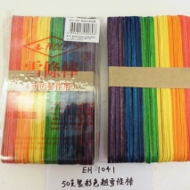 Eh-1041    (50 pcs) Colored Wooden Sticks   24 pack/polybag