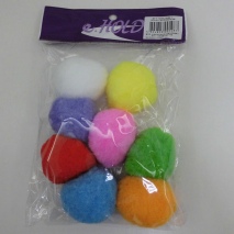 EH-1045     8 pcs 50mm  Colored fluff ball     24 pack/polybag