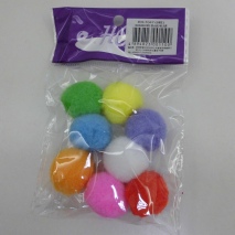 EH-1047   8 pcs 30mm colored fiuff ball     24 pack/polybag