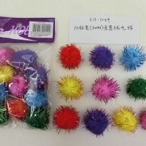 EH-1049   10 pcs 30mm colored fluff ball   24 pack/polybag