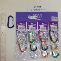 EH-4033    8cm  D-shaped  mountaineering buckle  with lock     12 pcs/set